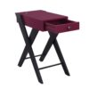Fierce - Accent Table With Built In USB Port - Black / Burgundy - Image 3