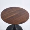 Tulip Table Mid-Century Dining Table For 2-4 People With Round MDF Table Top, Pedestal Dining Table, End Table Leisure Coffee Table - Walnut / Black - Image 6