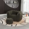 Soft Bean Bag Chair With High Resilient Foam (Chips) - Olive Green - Image 18