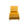 Velvet Button Tufted Upholstered Chaise Lounge Chair With Pillow For Bedroom Living Room Office - Mustard - Image 11