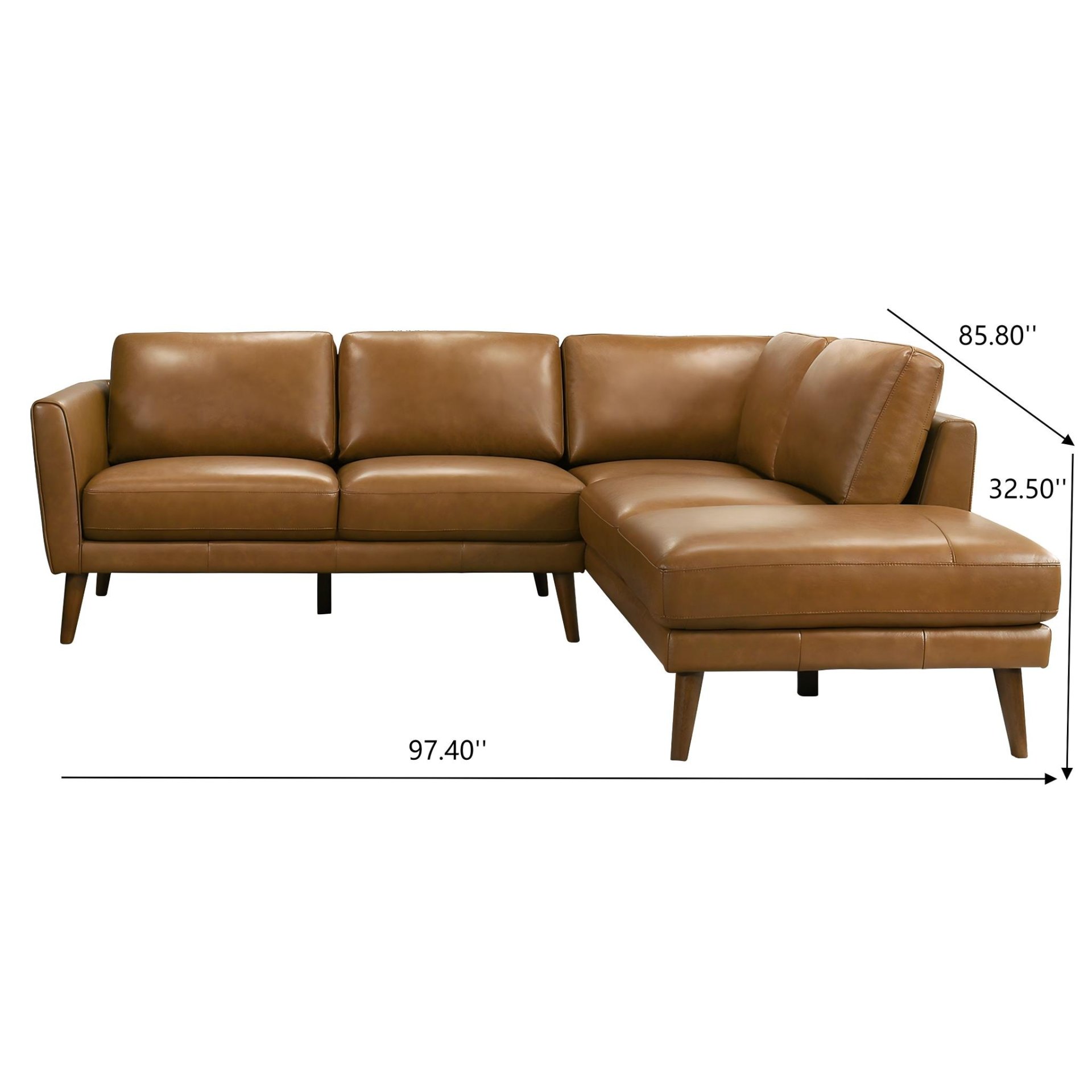 Benson - Sectional Sofa Right Facing Chaise - Tan - Image 3