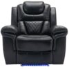 3 Pieces Recliner Sofa Sets Home Theater Seating Manual Recliner Chair With Center Console And Led Light Strip For Living Room - Black - Image 23