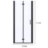 34" Bi-Fold Semi-Frameless Shower Doors In Matte With Clear Glass - Black - Image 5