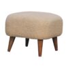 Boucle Square Footstool - Cream - Image 2