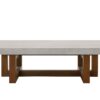 Keven - Faux Concrete Top Rectangular Coffee Table - Walnut - Image 2