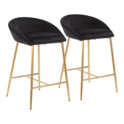 Matisse - Glam Counter Stool (Set of 2) - Gold / Black