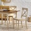 Dining Chair With X Shaped Back (Set of 2) - Antique White - Image 2