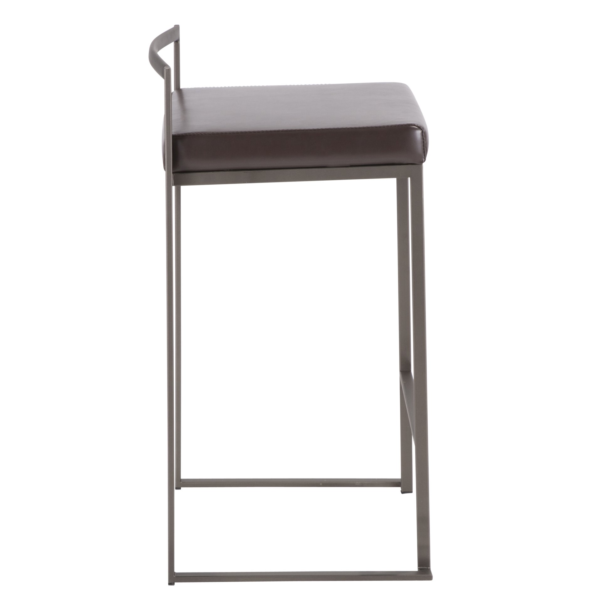 Fuji - Industrial, Stackable Counter Stool (Set of 2) - Brown - Image 3