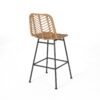 Outdoor Wicker Barstool With Thin Angled Legs (Set of 2) - Light Brown - Image 8