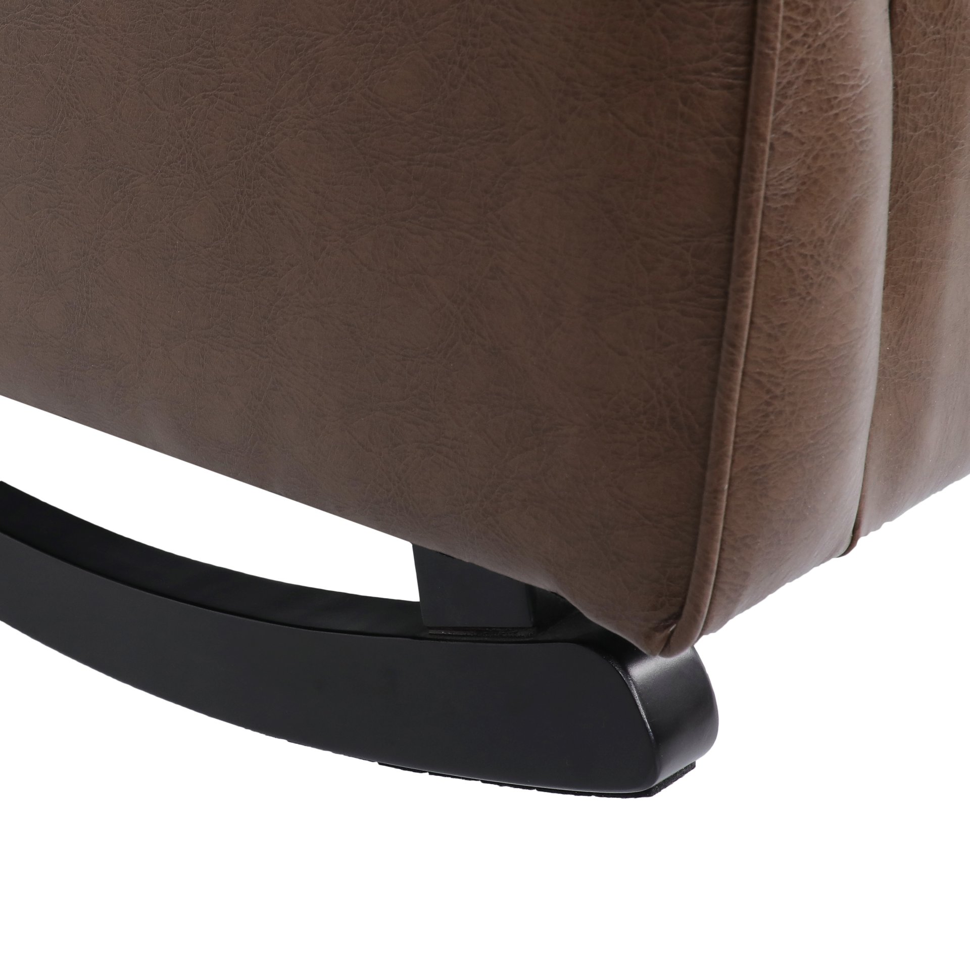 Amedou - Contemporary Tufted Wingback Rocking Chair - Dark Brown - Image 11