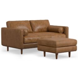 Morrison - Upholstered Sofa And Ottoman Set - Brown
