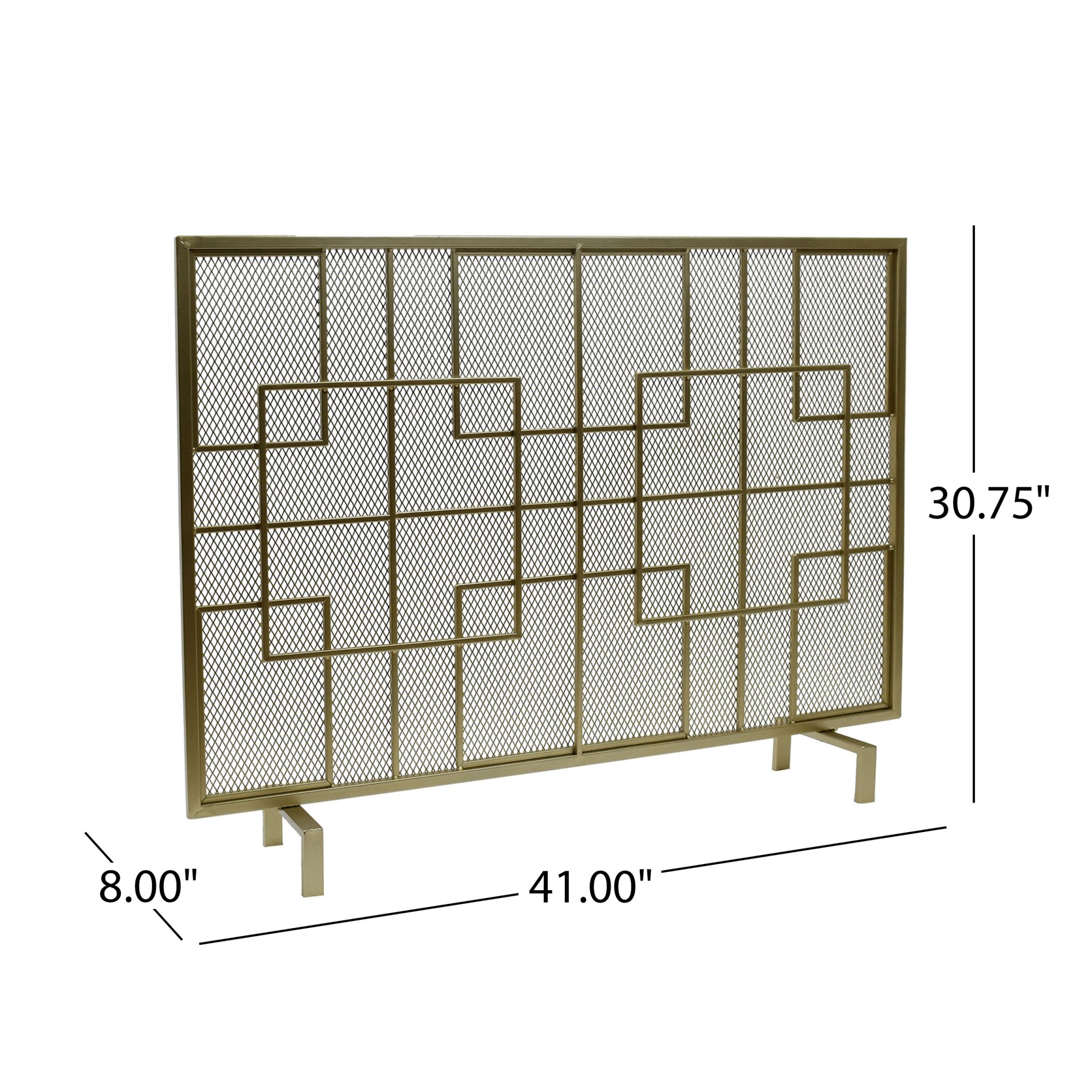 Dorothy - Modern Single Panel Iron Fire Screen - Gold - Image 3