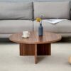 Versatile Round Coffee Table For Diverse Interior Styles, Blending Modern Minimalism With Nordic Elegance - Walnut - Image 5