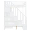 Full Over Full Size Murphy Bed With Hydraulic Lift & Desk Design - White - Image 6
