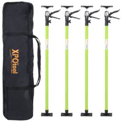 Steel Adjustable Support Pole 4 Pack, 3Rd Hand Support System For Drywalls And Cabinets, Extends 45 To 114" - Black / Green