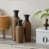 3 Piece Set Of Decorative Floor Vases, Classic And Neat Floor Vases With High Independent Flower Racks, Artificial Vine Vases, Home Decoration Flower Racks - Beige / Black - Image 21