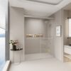 Double Sliding Shower Door, Semi Frameless Bypass Bathroom Sliding Door With 1 / 4" (6Mm) Tempered Glass For Walk In Shower - Brushed Nickel - Image 10