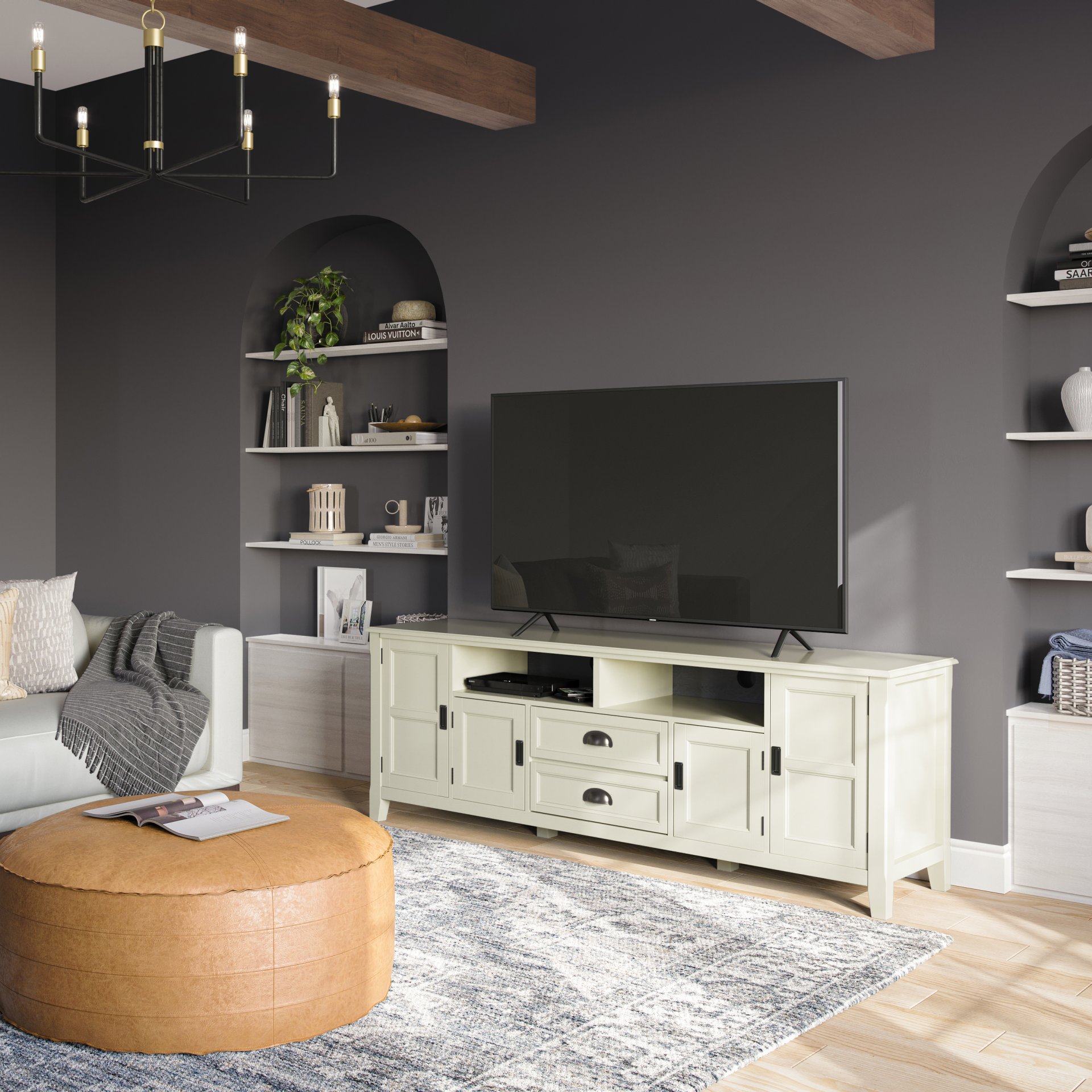 Burlington - TV Media Stand - Antique White - Image 9