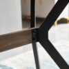 Modern Minimalist Style Dining Table MDF Wooden Top Metal Shelf Metal Heat Transfer Legs Leveling Feet For Dining Room Kitchen Office Table - Walnut / Black - Image 8