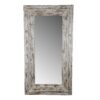 Full Length Rectangle Floor Mirror With Distressed Wood Frame - Brown - Image 2