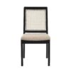 Modern Solid Wood Dining Chair With Rattan Inset Back (Set of 2) - Black - Image 2