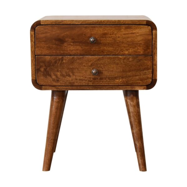 Curved Nightstand - Chestnut