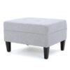 Contemporary Ottoman Footstool With Tufted Upholstery - Light Gray - Image 7