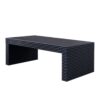 Modern Ribbed Coffee Table, Rectangular Low Profile Center Table For Living Room - Black - Image 6