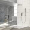 Wall Mounted Shower System With Adjustable Slide Bar And Rough In Valve, 12" Square Design - Brushed Nickel - Image 4