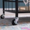 Rolling Kitchen Cart With Three Tiers And Four Wine Bottle Rack - Brown / Black - Image 2