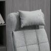 Vinsetto - Executive Linen-Feel Fabric Office Chair High Back Swivel Task Chair With Adjustable Height Upholstered Retractable Footrest, Headrest And Padded Armrest - Light Gray - Image 8