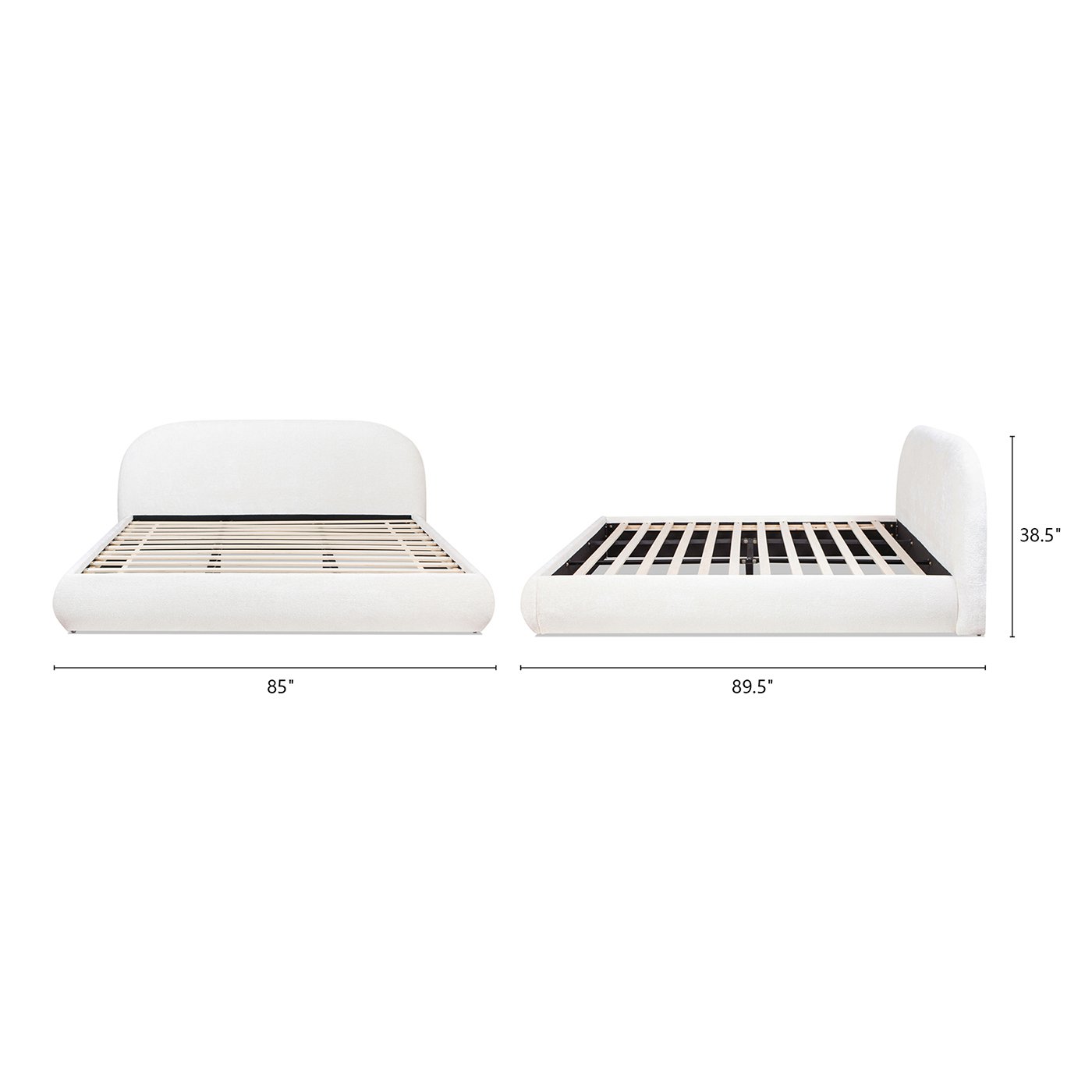 Archie Puffy Grounded - King Upholstered Platform Bed - Almond White - Image 10