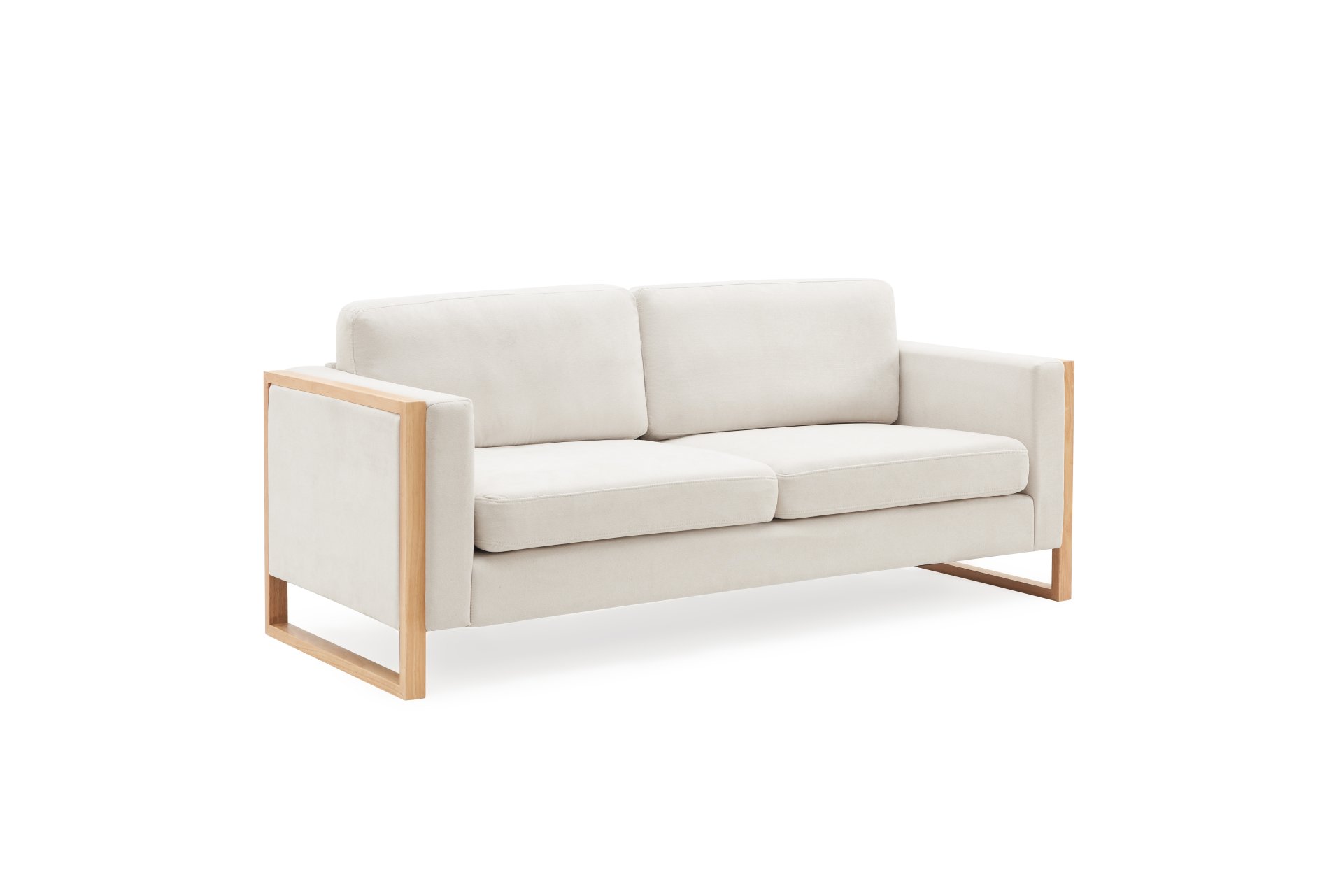 Modern Sofa With Solid Wood Legs, 3 Seater, Living Rooms, Bedrooms, Apartment Office - White - Image 3