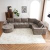 Oversized Modular Sofa Cloud Sectional Sofa Set Upholstered Couches U - Shaped Sofa With Deep Seat For Living Room - Brown - Image 11