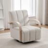360° Swivel Accent Chair With Armrests, Comfy Lounge Chair - Beige - Image 5