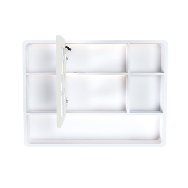 Aluminium Medicine Cabinet Mirror With 3 Colors LED Light And Defogging Function - White