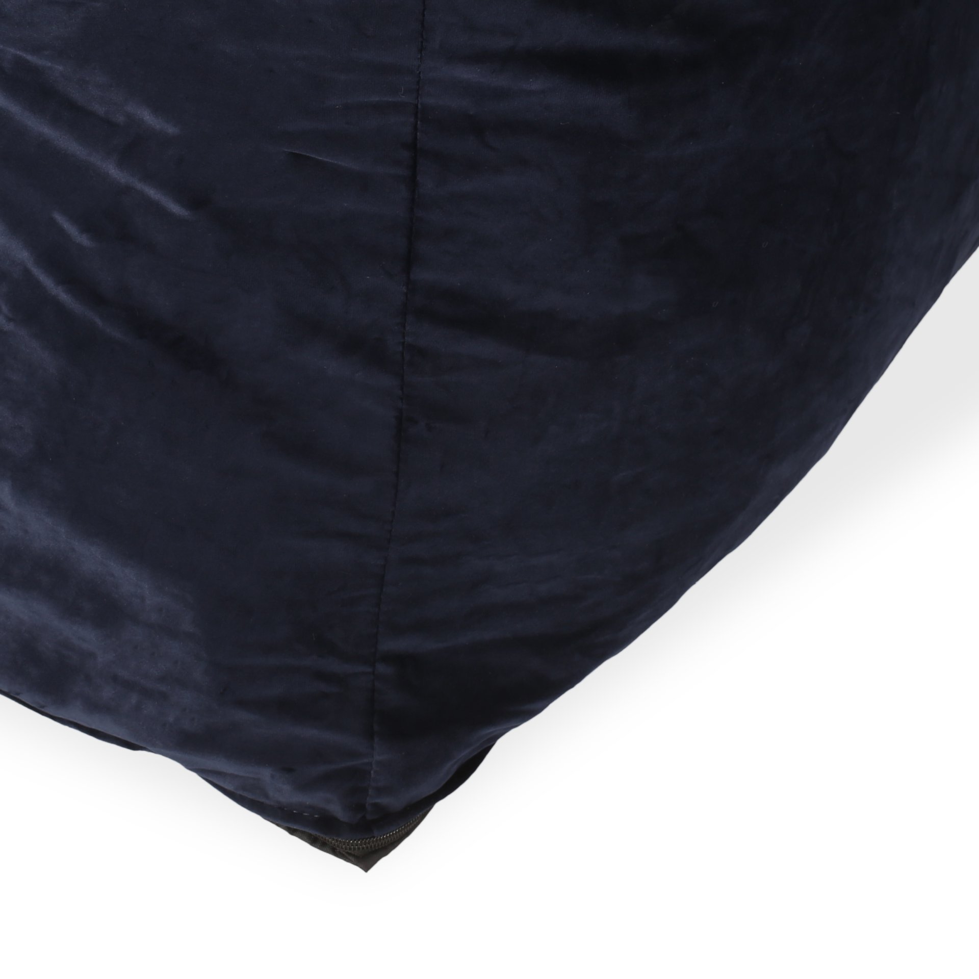 Allea - Velveteen Bean Bag Chair With Armrests - Midnight Blue - Image 5