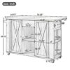 Outdoor Kitchen Island Fir Wood Kitchen Island With Stainless Steel Top, Ample Storage Space, Towel And Spice Racks And A Bottle Opener For Outdoor - Black - Image 2