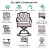 Patio Outdoor Aluminum Dining Swivel Rocker Chairs With Cushion (Set of 2) - Spectrum Sand - Image 14