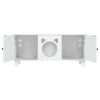Furniture Style Cat Cabinet Cat Litter Box With Sisal Scratching Door - Cream White - Image 7