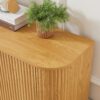 Modern Wavy TV Stand, Rounded Sideboard With Storage - Natural - Image 8