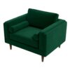 Amber - Velvet Lounge Chair - Brown / Dark Green - Image 5