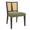 Mid Century Rattan Dining Chair Without Arms (Set of 2) - Dark Brown / Green - Image 5