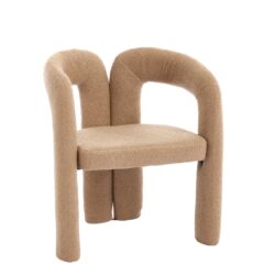 Contemporary Velvet Upholstered Accent Dining Chair - Camel Teddy