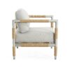 Oriana - Aluminum Outdoor Patio Armchair With Thick Cushions - Light Gray - Image 4