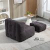 Fluffy Bean Bag Chair, Comfortable Bean Bag For Adults And Children, Super Soft Lazy Sofa Chair With Memory Foam And Ottoman, Indoor Modern Focus Bean Bag Chair For Living Room, Bedroom, Apartment - Black - Image 8