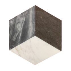 Hexagon Waterjet Marble 3 Color Marble For Floor And Wall Polished Marble Tile Stone (Set of 12) - Black / Gray / White / Black / White / Gray