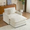 Modern Sofa Modular Sofa Couch Upholstered Corduroy, L - Shape Sectional Sofa With Side Storage Pockets For Living Room - Beige - Image 2