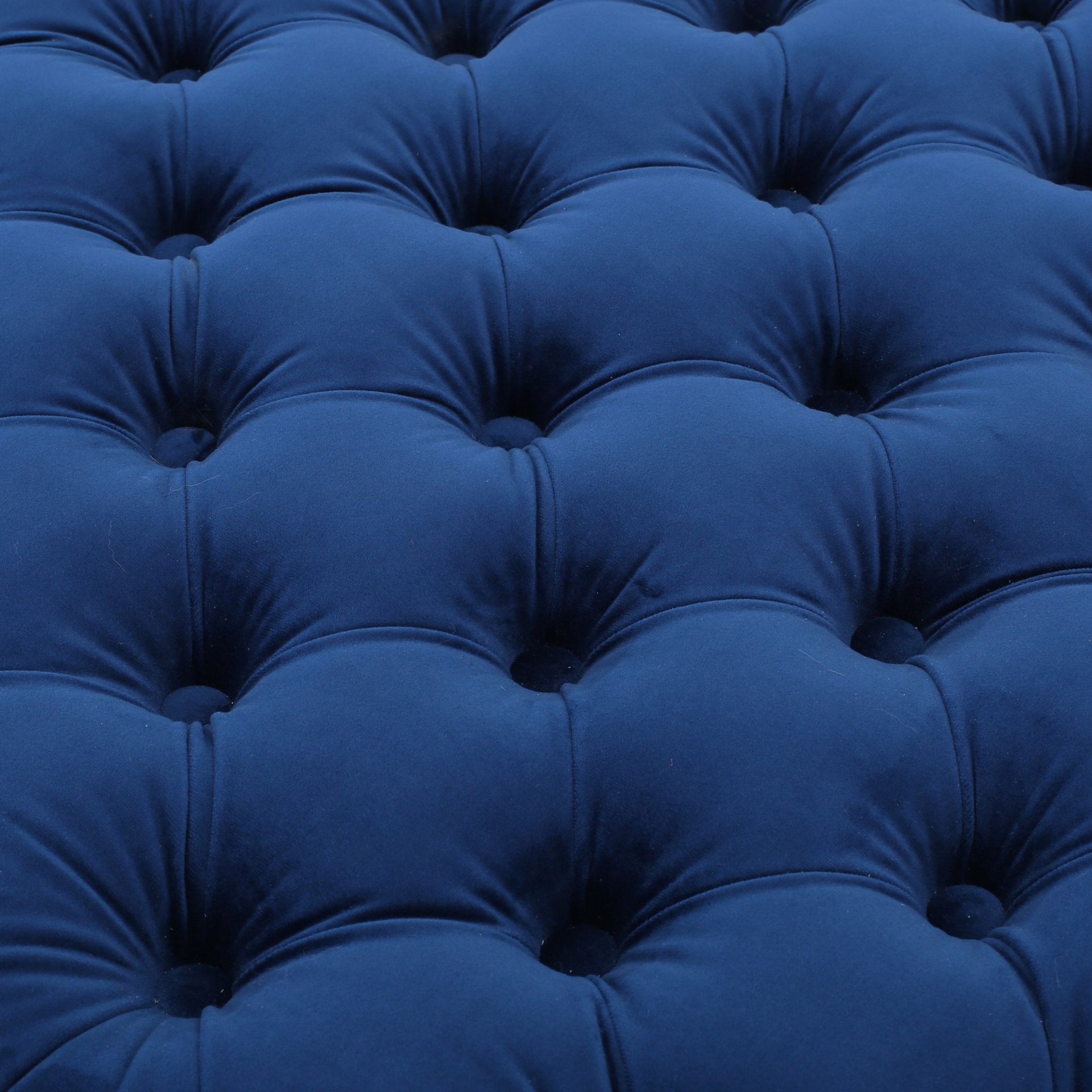 Modern Glam Ottoman With Velvet Upholstery And Button Tufted Design - Navy Blue - Image 8