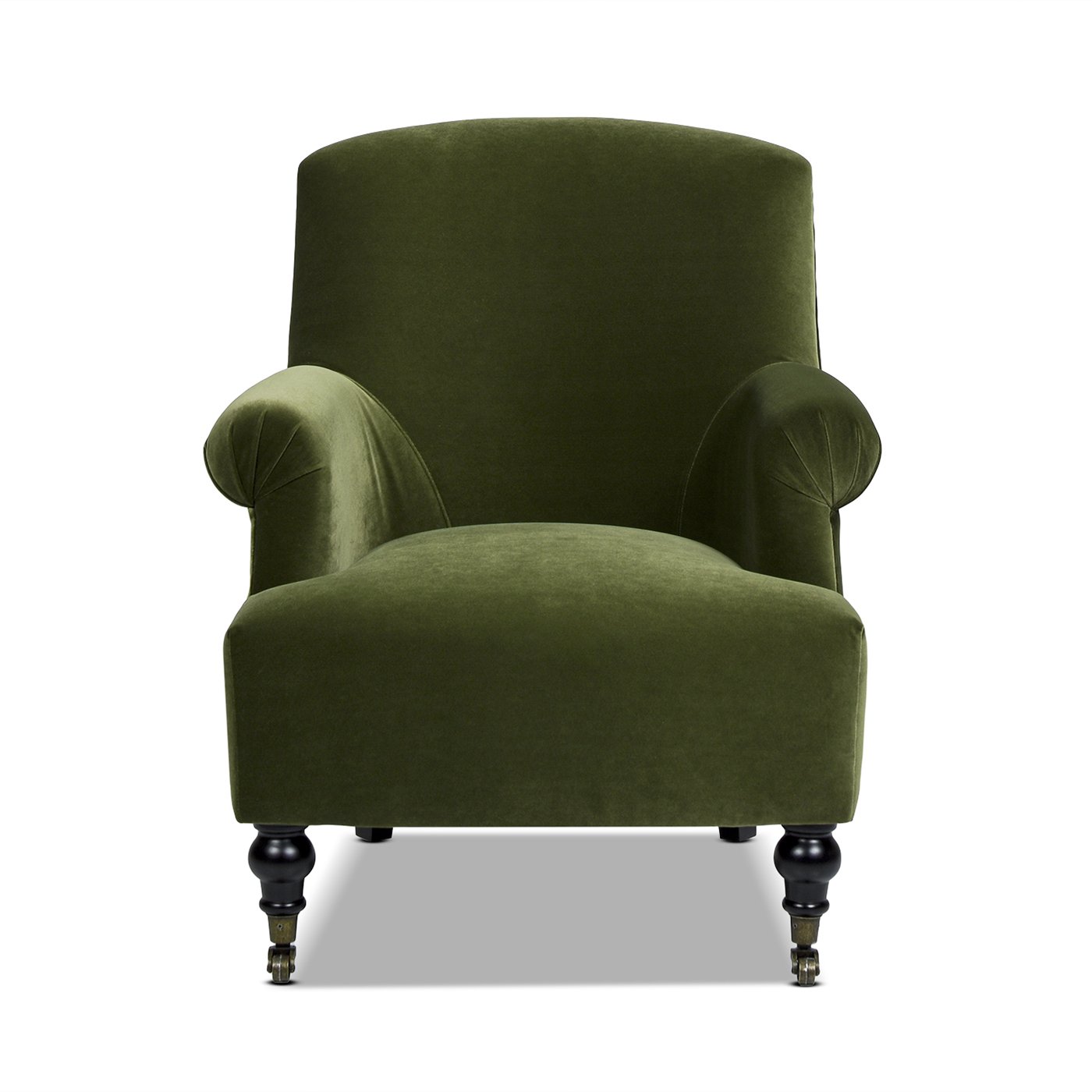 Eloise - Pleated Sock Arm Accent Armchair - Olive Green - Image 5